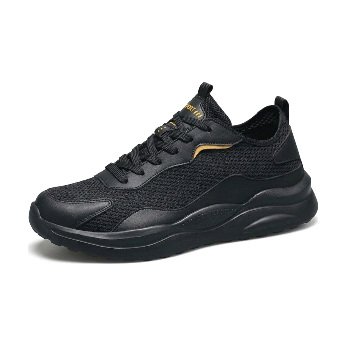 Men's Black, Navy and Gray Mesh Running Sneakers