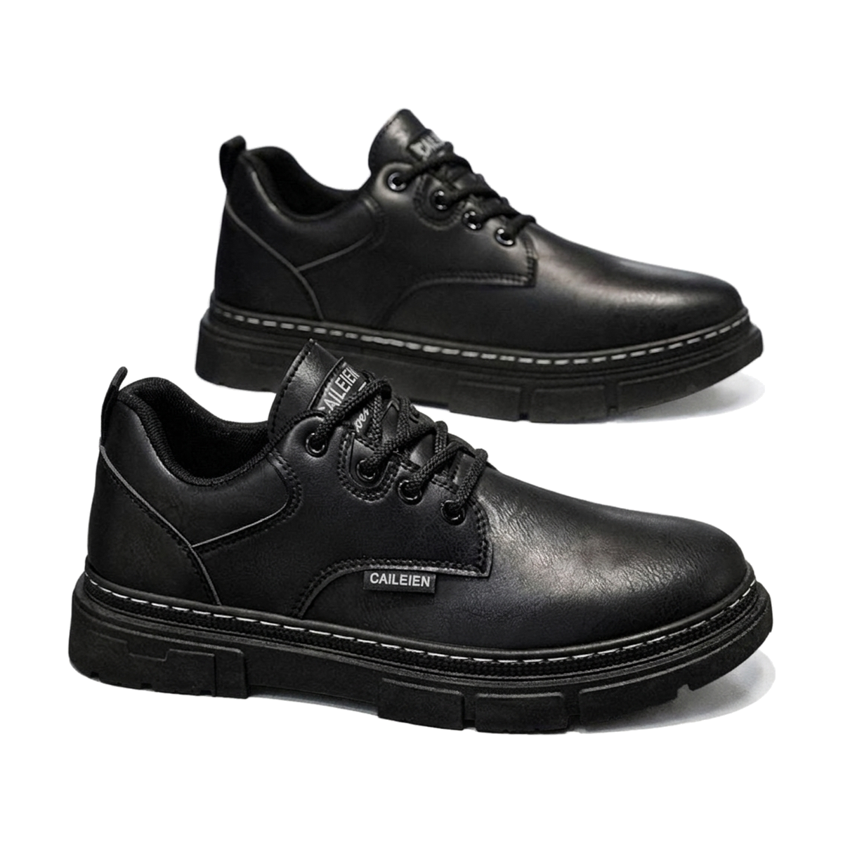 Men's Black, Silver and Navy Retro Dress Shoes