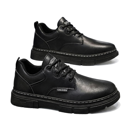 Men's Black, Silver and Navy Retro Dress Shoes