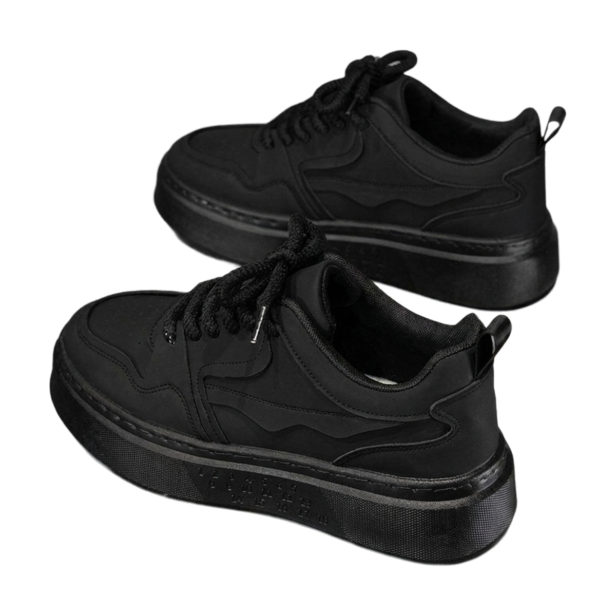 Men's Black, Tan and Navy Platform Retro Trainer Sneakers