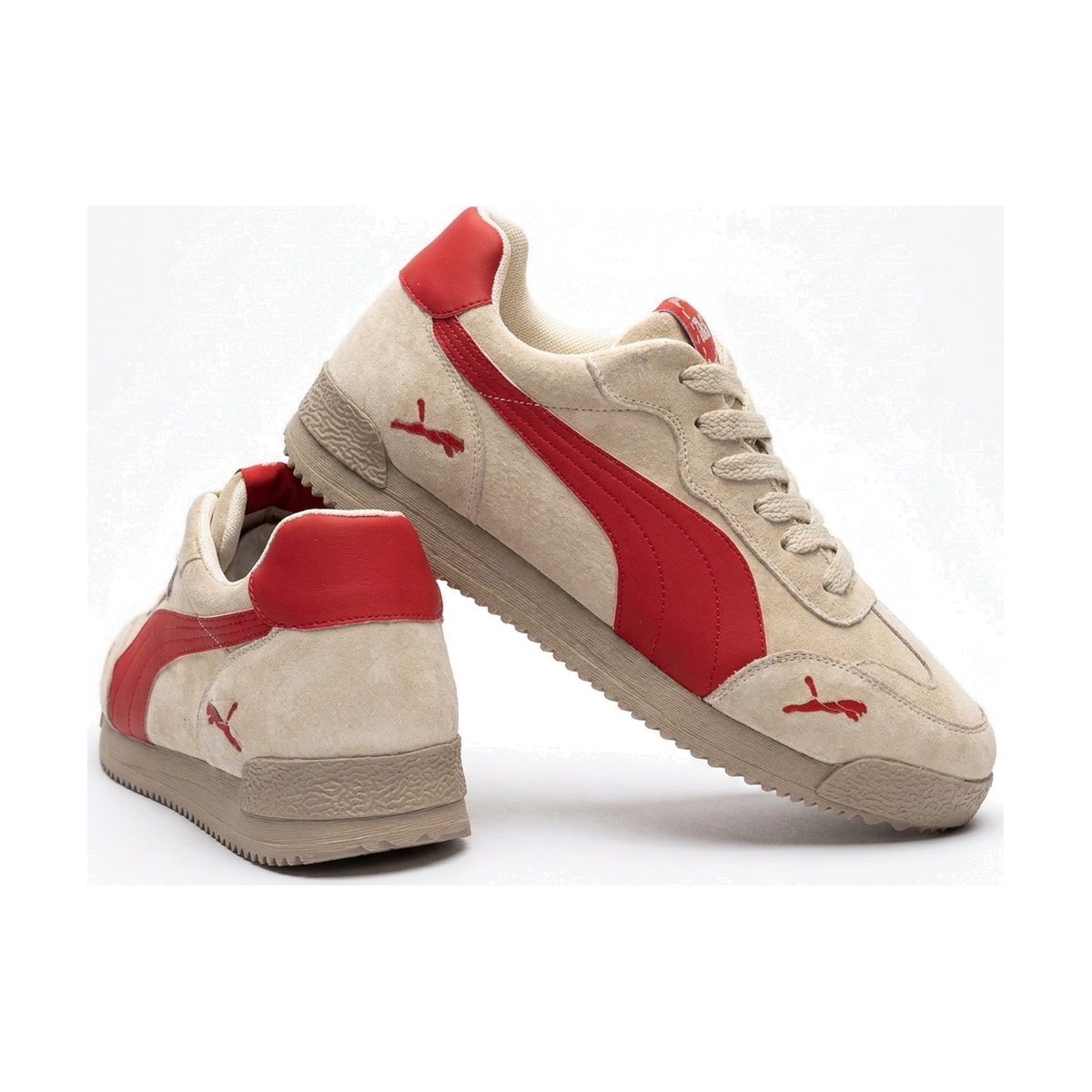 Men's Gray, Olive and Sage Green Retro Running Sneakers