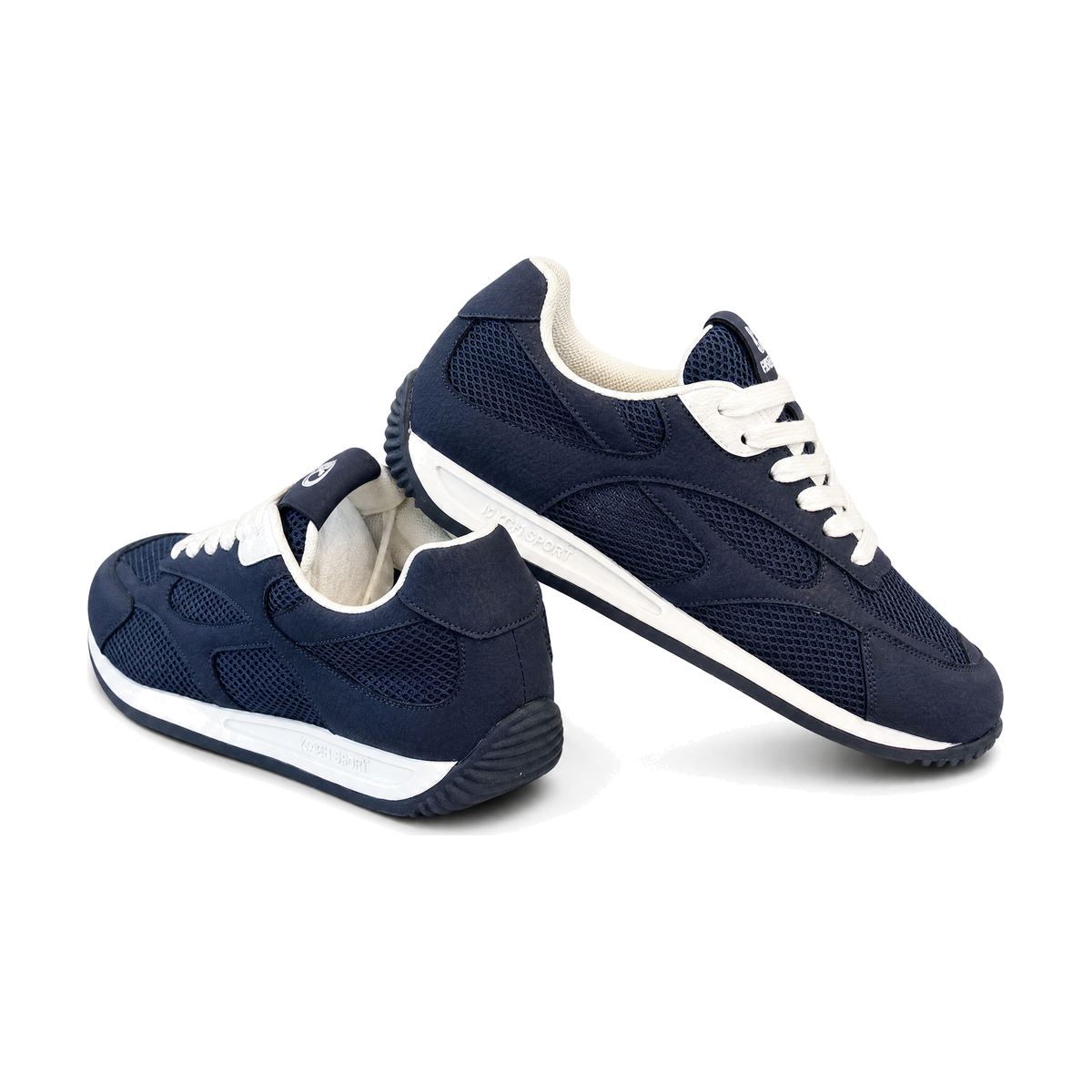 Men's Navy Mesh Retro Running Sneakers