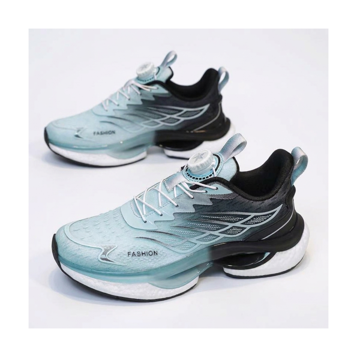 Men's Silver, Black and Gray Running Sneakers