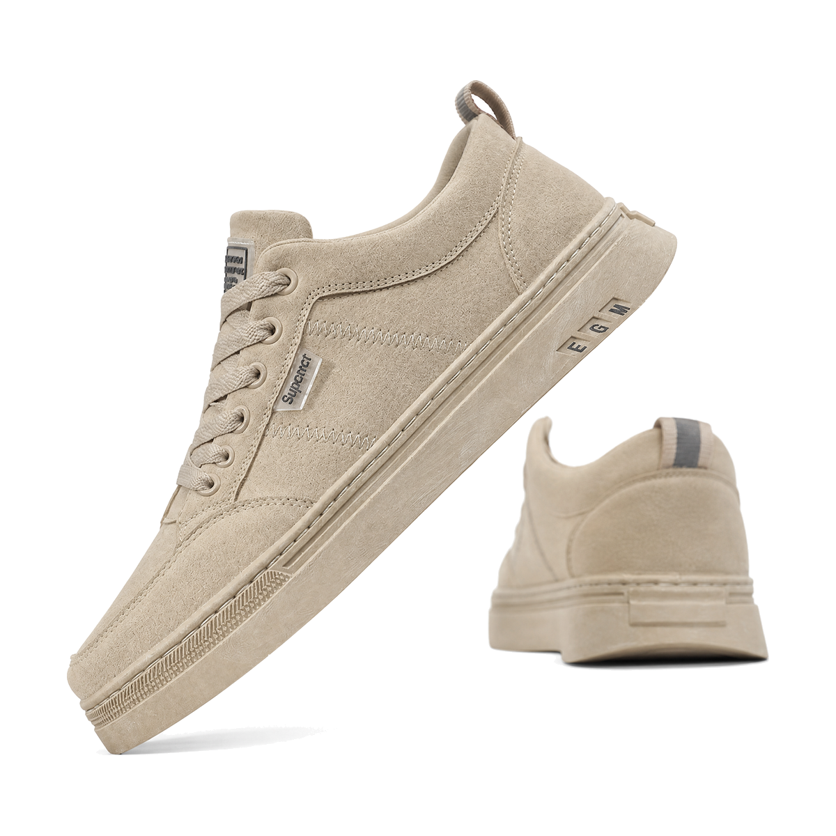 Men's Taupe Low-Top Work Sneakers