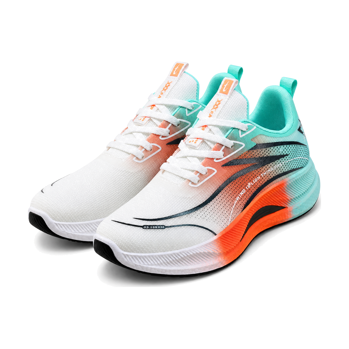 Men's White, Navy and Silver Mesh Running Sneakers